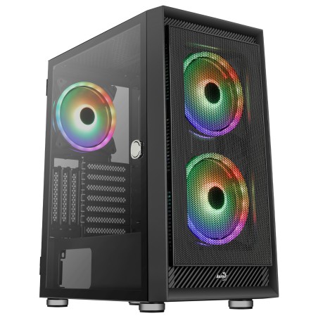 AeroCool Graphite-G-BK-v3 Tower ATX Case - Sleek Black Design for Optimal Cooling & Style!